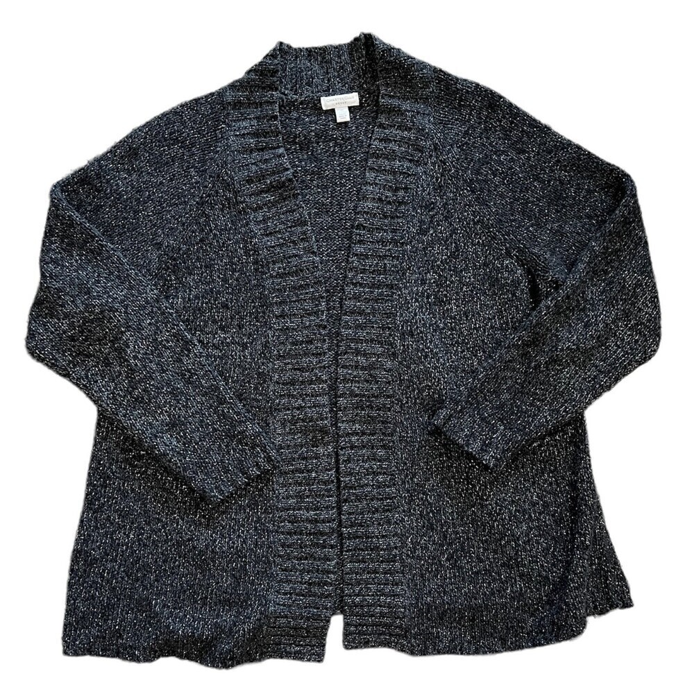 Charter Club Black Knit Open Front Cardigan 1X